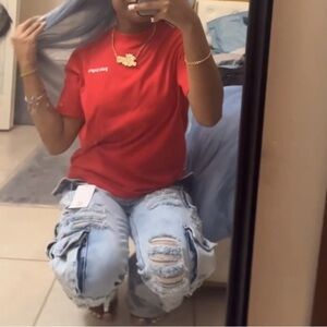 Red track palm angels shirt